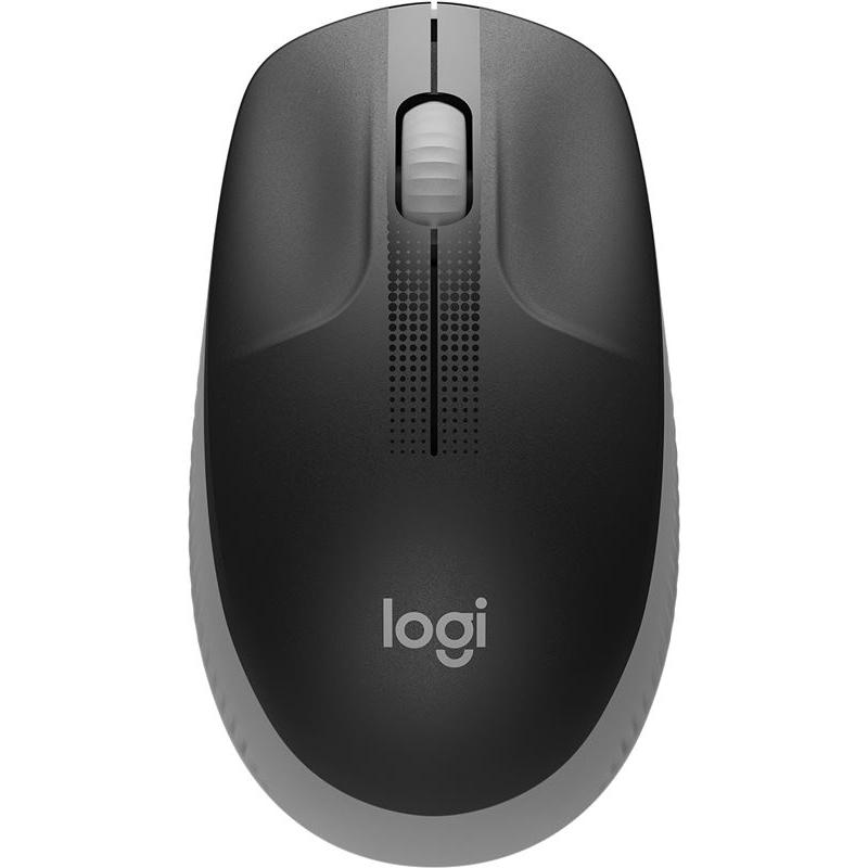 Logitech M190 Full Size Raton Inalambrico USB 1000dpi - 3 Botones - Gran Tamaño - Uso Ambidiestro - Color Negro/Gris Claro