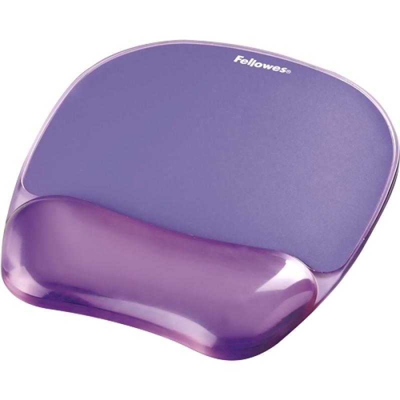 Fellowes Crystal Alfombrilla con Reposamuñecas de Gel - Resistente a las Manchas - 20x23cm - Color Violeta