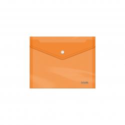 Dohe Sobre con Cierre de Broche - Tamaño A5 - Polipropileno Cristal Transparente 150 Micras - Color Naranja