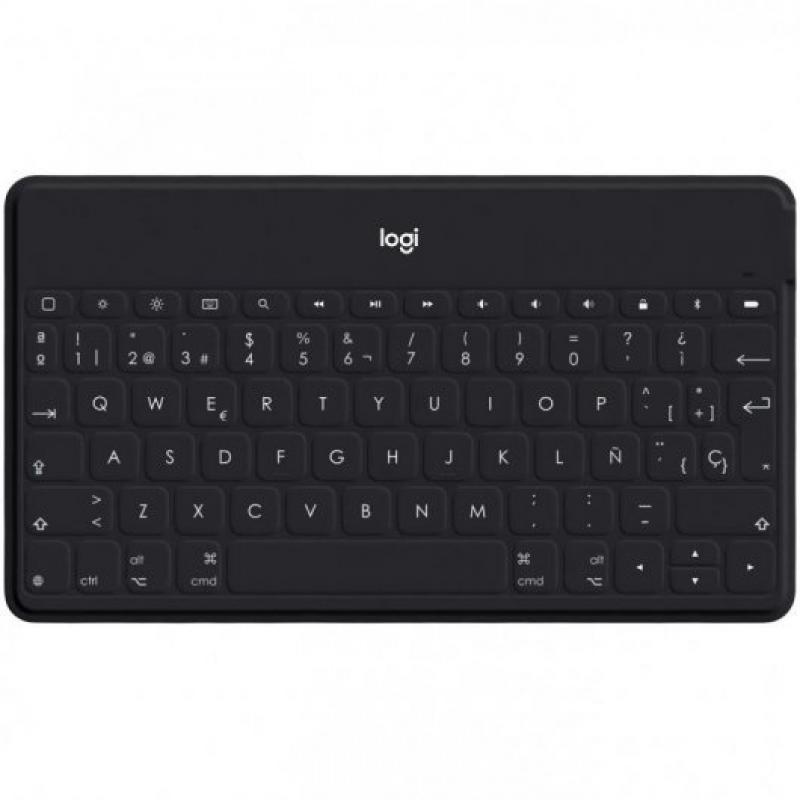 Logitech Keys to Go Teclado Bluetooth para iPhone, iPad y Apple TV - Teclas de Acesso Directo - Base para Smartphone - Ultralige