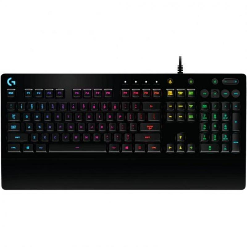 Logitech G213 Prodigy Teclado Gaming USB - Retroiluminacion RGB - Resistente a Salpicaduras - Reposamuñecas - Cable de 1.80m - C