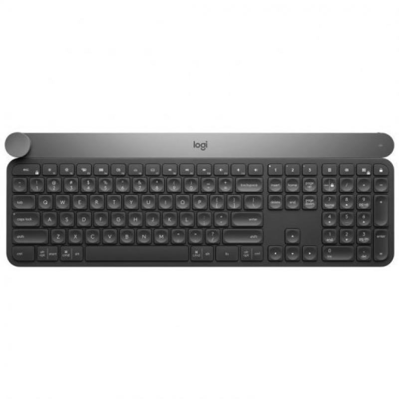 Logitech Craft Teclado Inalambrico USB con Disco Selector - Retroiluminacion - Teclas Esfericas Concavas - Color Negro