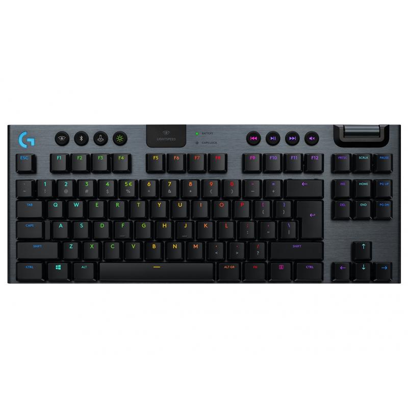 Logitech G915 TKL Teclado Mecanico Compacto Gaming Inalambrico USB - Teclas Mecanicas GL Tactil - Iluminacion RGB Lightsync - Te