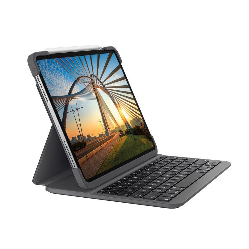 Logitech Slim Folio Pro Funda con Teclado Retroiluminado Bluetooth para iPad Pro 1ª y 2ª Generacion 11" - On/Off Automatico - Es