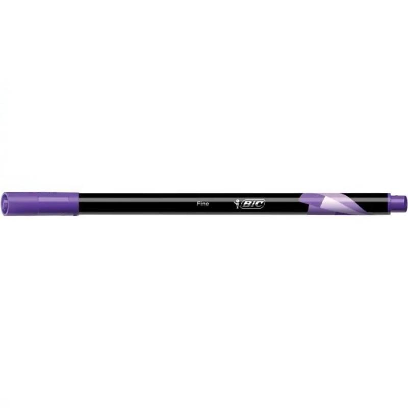 Bic Intensity Fine Rotulador de Punta Fina de 0.8mm - Trazo de 0.4mm - Tinta con Base de Agua - Color Morado