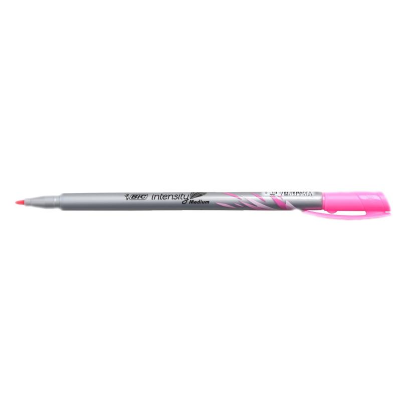 Bic Intensity Medium Rotulador de Punta Media de 0.8mm - Tinta con Base de Agua - Color Rosa