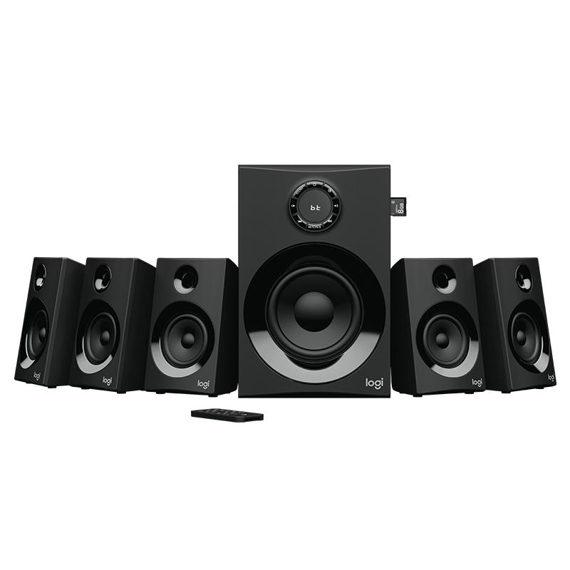 Logitech Z607 Sistema de Altavoces 5.1 160W Bluetooth - Subwoofer 25W - Sonido Envolvente - USB, Jack 3.5mm, RCA, SD - Mando a D