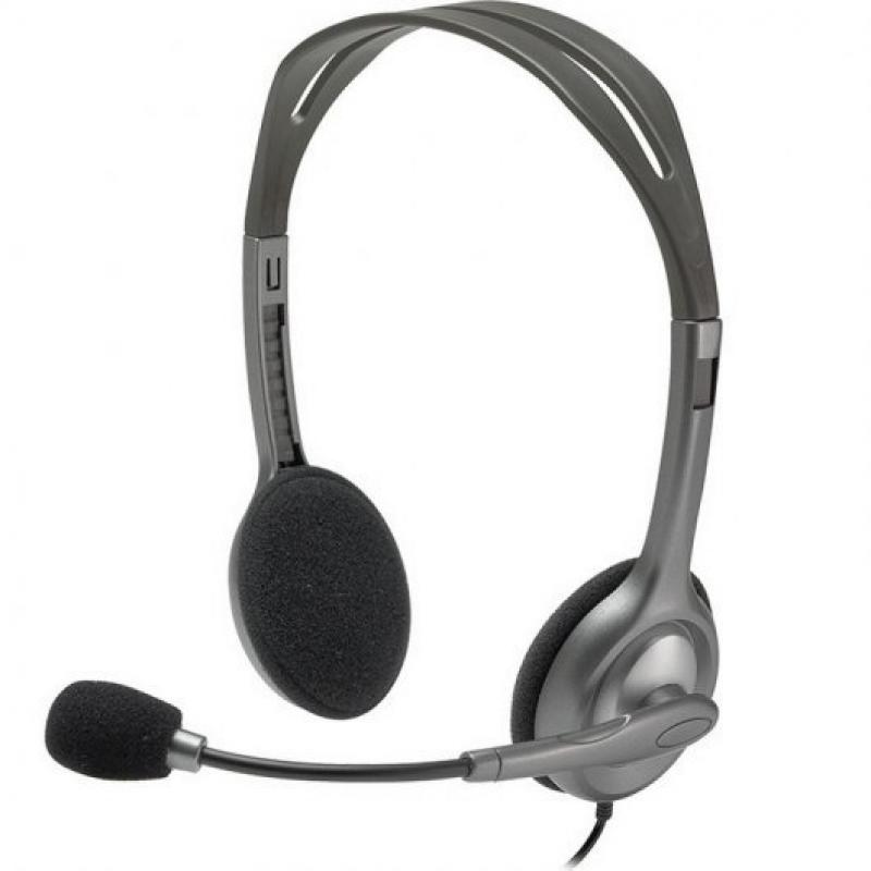 Logitech H111 Auriculares Estereo con Microfono - Microfono Giratorio - Diadema ajustable - Jack 3.5mm - Cable de 1.80m - Color 