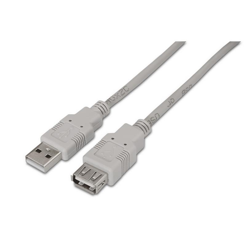 Aisens Cable Extension USB 2.0 - Tipo A Macho a Tipo A Hembra - 1.0m - Color Beige