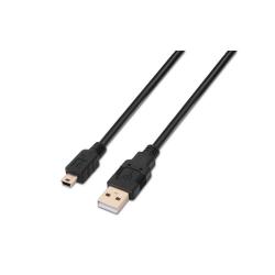 Aisens Cable USB 2.0 - Tipo A Macho a Mini B Macho - 1.8m - Color Negro