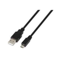 Aisens Cable USB 2.0 - Tipo A Macho a Micro B Macho - 0.8m - Color Negro