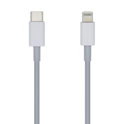 Aisens Cable Lightning a USB-C USB 2.0 - Lightning/M-USB-C/M - 1.0m - Color Blanco