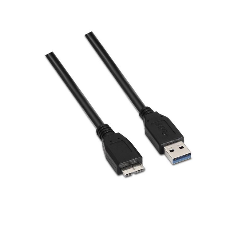 Aisens Cable USB 3.0 - Tipo A Macho a Micro B Macho - 1.0m - Color Negro