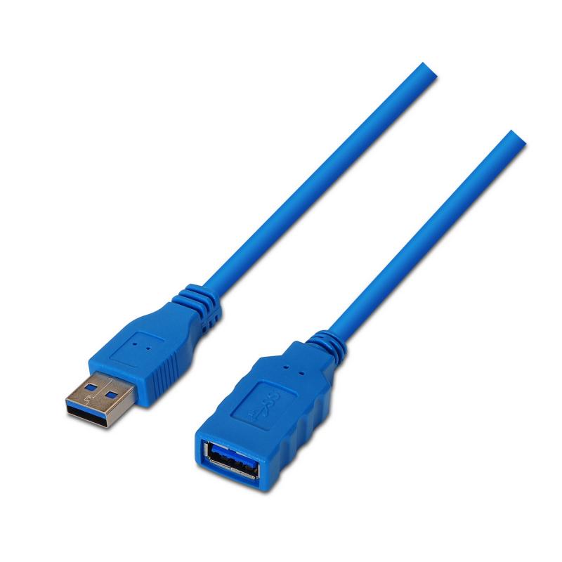 Aisens Cable Extension USB 3.0 - Tipo A Macho a A Hembra - 1.0m - Color Azul