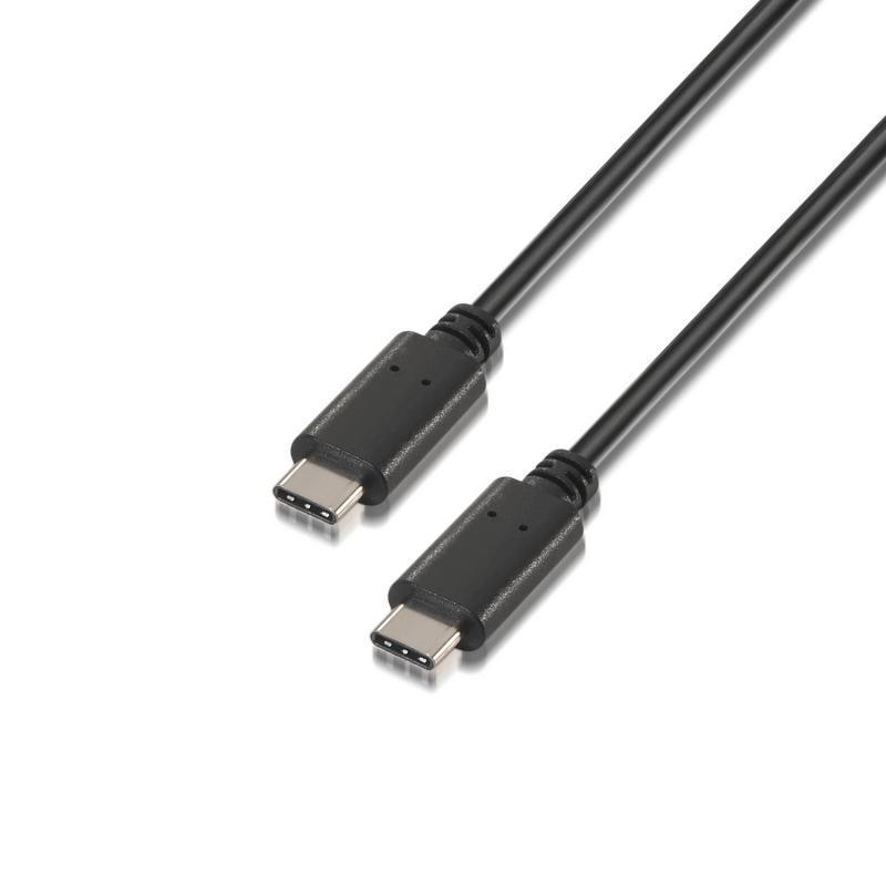 Aisens Cable USB 2.0 3A - Tipo USB-C/M-USB-C/M - 0.5m - Color Negro