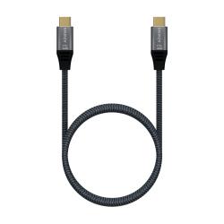 Aisens Cable USB 3.2 Gen2x2 Aluminio 20Gbps 8K@30Hz 5A 100W E-Mark, Tipo USB-C/M-USB-C/M - 1.0m - Color Gris