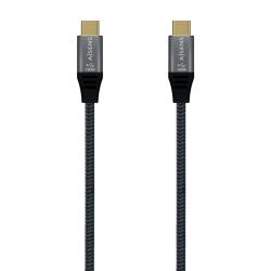 Aisens Cable USB 3.2 Gen2x2 Aluminio 20Gbps 8K@30Hz 5A 100W E-Mark, Tipo USB-C/M-USB-C/M - 1.5m - Color Gris