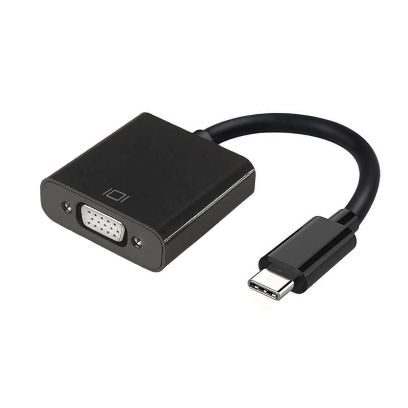 Aisens Conversor USB-C a VGA - USB-C/M-HDB15/H - 15cm - Color Negro