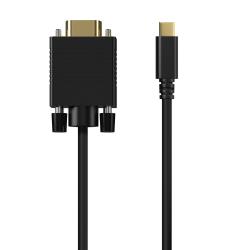 Aisens Cable Conversor USB-C a VGA - USB-C/M-Hdb15/M - 1.8m - Color Negro