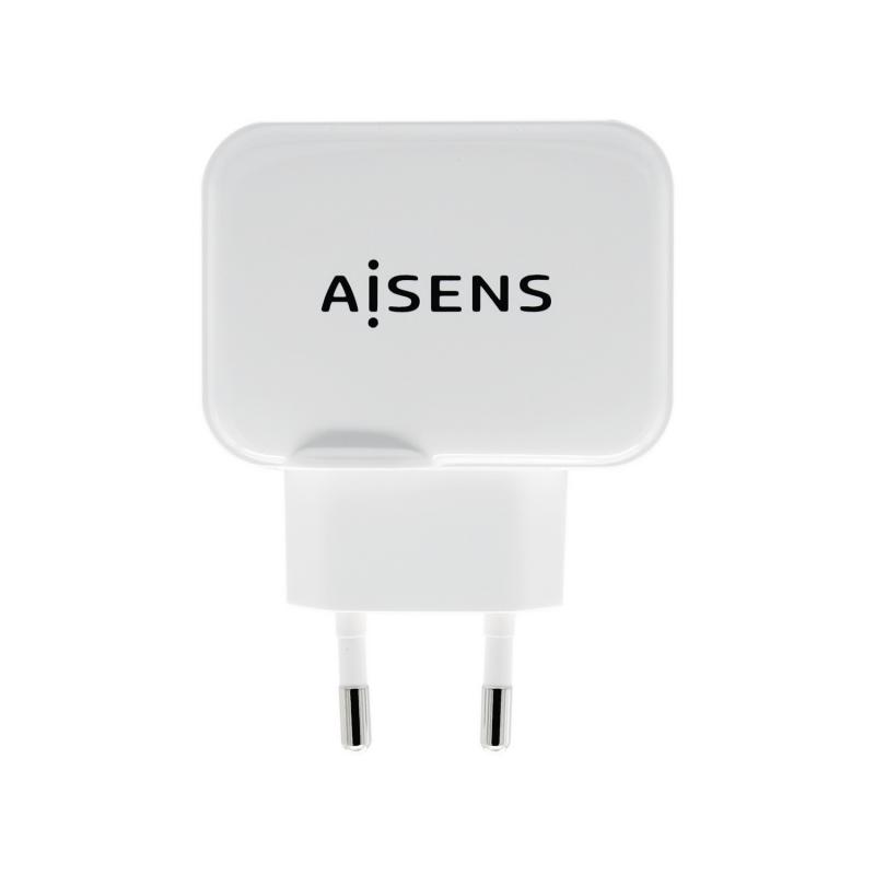 Aisens Cargador USB 17W 5V/3.4A - 2xUSB con Control AI - Color Blanco