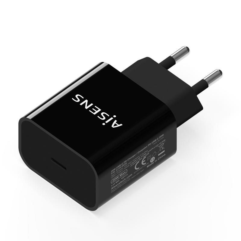 Aisens Cargador USB-C PD3.0 1 Puerto 1xUSB-C - 20W - Color Negro