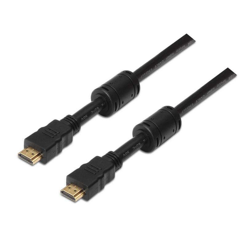 Aisens Cable HDMI Alta Velocidad / HEC con Ferrita - A Macho-A Macho - 10m - Full HD - Color Negro