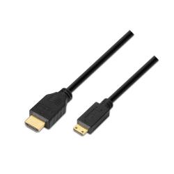 Aisens Cable HDMI a Mini HDMI Alta Velocidad / HEC - A Macho-C/Macho - 1.8m - Compatibilidad 3D y Ethernet - Color Negro