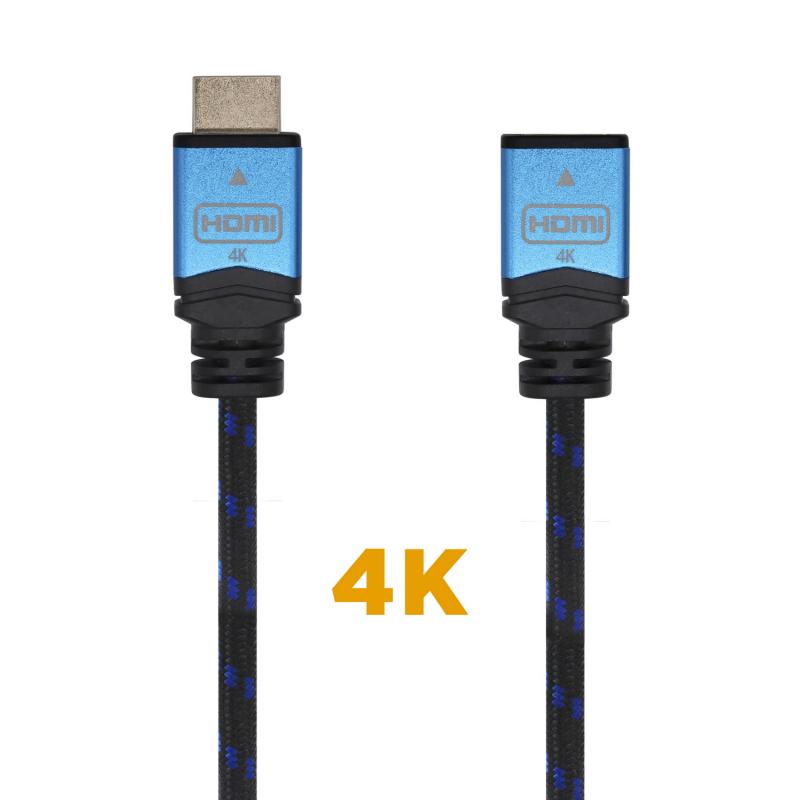 Aisens Cable HDMI V2.0 Prolongador Premium Alta Velocidad / HEC 4K@60Hz 18Gbps - A/M-A/H - 1.0M - Color Negro