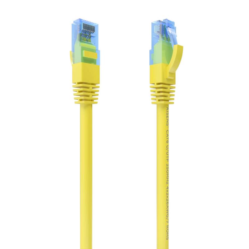 Aisens Cable de Red Latiguillo RJ45 Cat.6 UTP AWG26 CCA - 0.5m - Color Amarillo