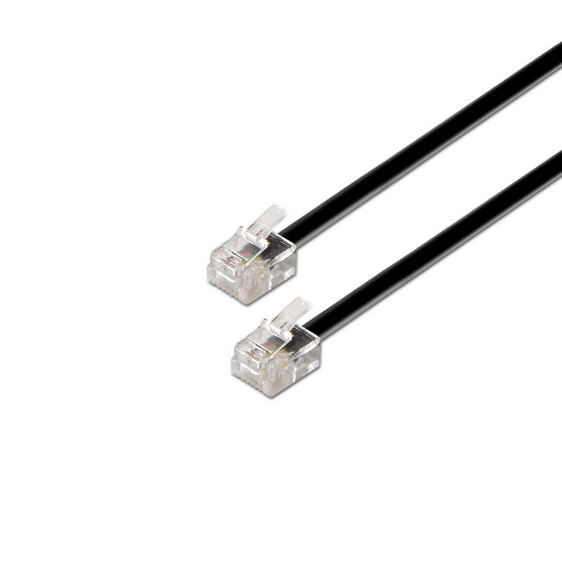 Aisens Cable de Telefono 6P4C - M-M - 2.0m - Color Negro