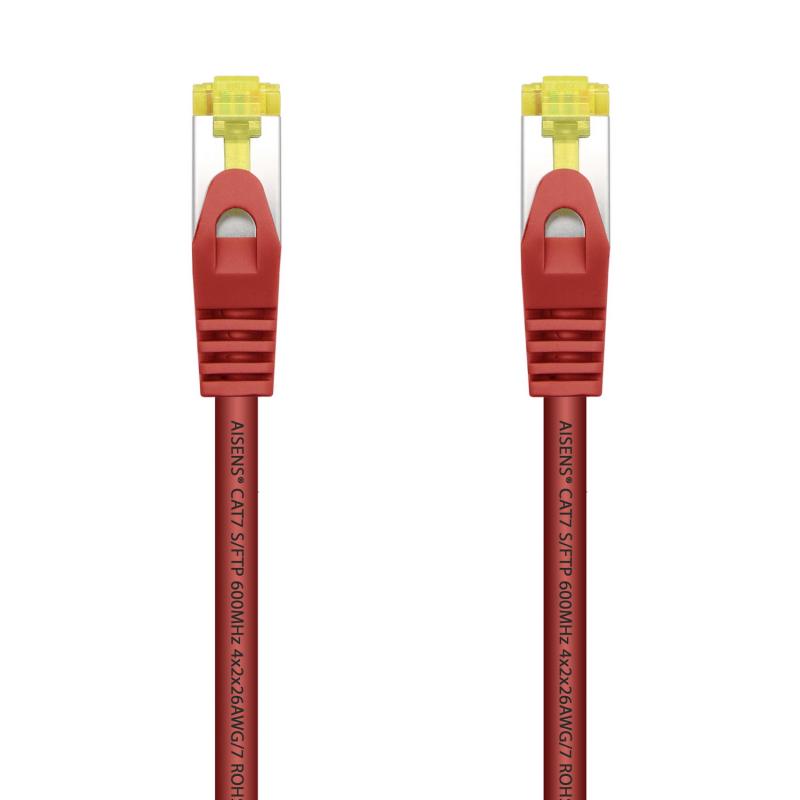 Aisens Cable de Red Latiguillo RJ45 LSZH Cat.7 600 MHz S/FTP PIMF AWG26 - 1.0M - Color Rojo