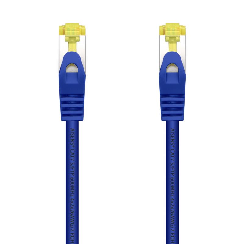 Aisens Cable de Red Latiguillo RJ45 LSZH Cat.7 600 MHz S/FTP PIMF AWG26 - 25cm - Color Azul