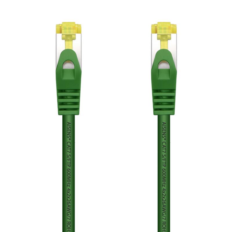 Aisens Cable de Red Latiguillo RJ45 LSZH Cat.7 600 MHz S/FTP PIMF AWG26 - 25cm - Color Verde