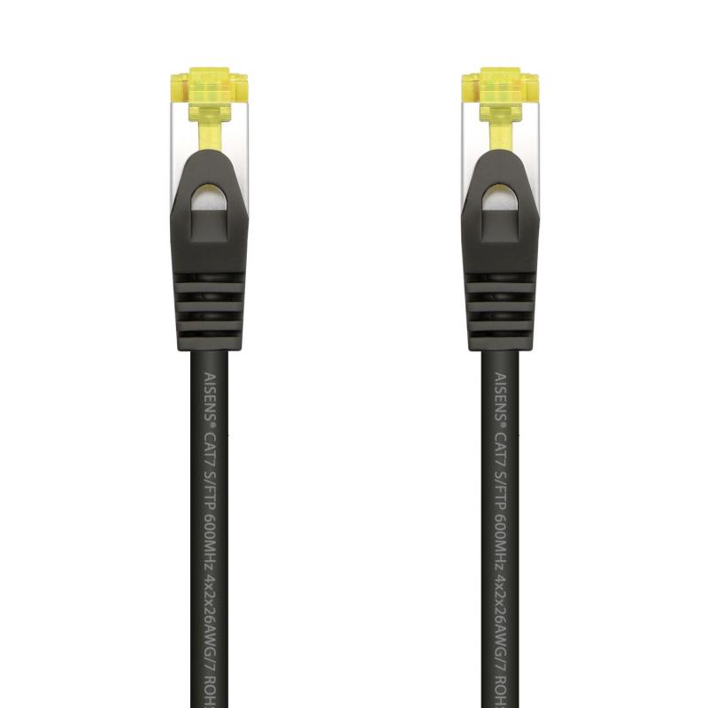 Aisens Cable de Red Latiguillo RJ45 LSZH Cat.7 600 MHz S/FTP PIMF AWG26 - 25cm - Color Negro