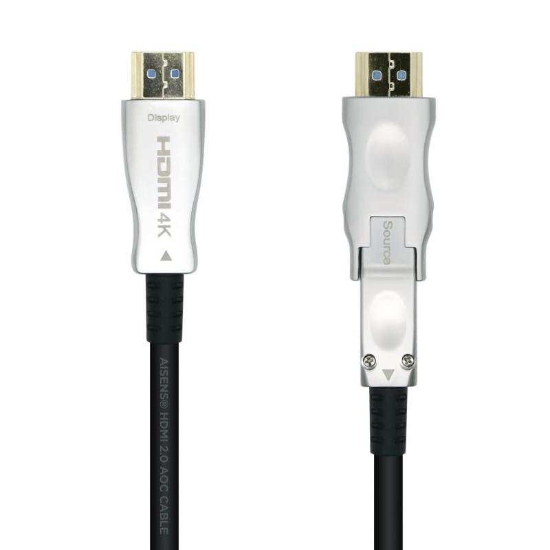 Aisens Cable HDMI V2.0 AOC (Active Optical Cable) Desmontable Premium Alta Velocidad / HEC 4K@60Hz 4:4:4 18Gbps - A/M-D/A/M - 15