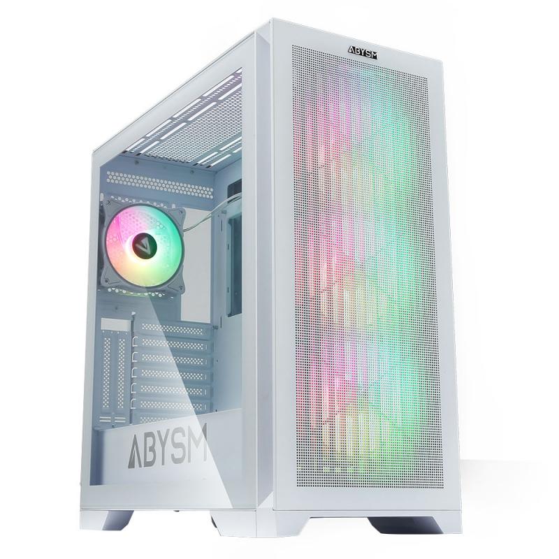 Abysm Gaming Danube Mura White BX300 ARGB Caja Torre ATX, EATX, ITX, micro ATX - Lateral Cristal Templado - 3.5" y 2.5" - USB-C 