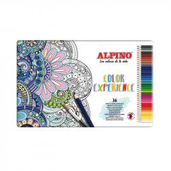 Alpino Color Experience Pack de 36 Lapices Acuarelables - Mina de 3,3mm Resistente y Acuarelable - Ideal para Difuminar y Colore