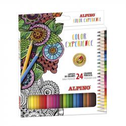 Alpino Color Experiencie Pack de 24 Lapices de Colores Premium Mina Blanda - Pintado Suave y Graduable - Colores Vivos y Brillan