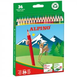 Alpino Pack de 36 Lapices de Colores Creativos - Mina de 3mm Resistente a la Rotura - Bandeja Extraible - Colores Vivos y Brilla