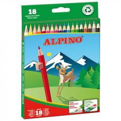 Alpino Pack de 18 Lapices de Colores Creativos - Mina de 3mm - Resistente a la Rotura - Bandeja Extraible - Colores Vivos y Bril