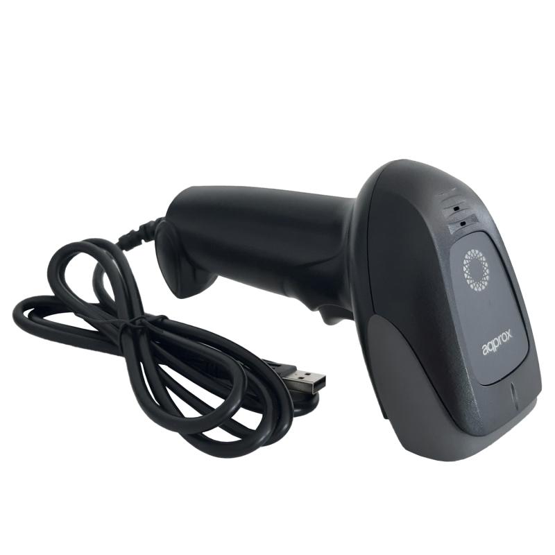 Approx Lector de Codigos de Barras 1D USB - Indicador LED, Beeper - Velocidad 300 veces por Segundo - Color Negro