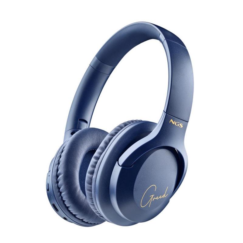 NGS Artica Greed Auriculares Bluetooth 5.1 con Microfono - Diadema Ajustable - Almohadillas Acolchadas - Autonomia hasta 46h - M