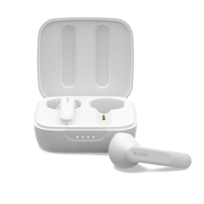 NGS Artica Move White Auriculares Intrauditivos Bluetooth 5.3 TWS - Manos Libres - Asistente de Voz - Autonomia hasta 7h - Base 