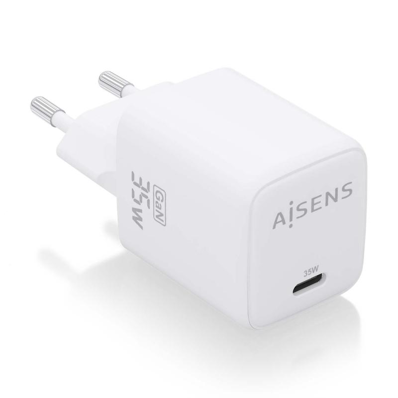 Aisens Cargador Gan 35W - 1xUSB-C PD3.0 QC4.0 - Color Blanco