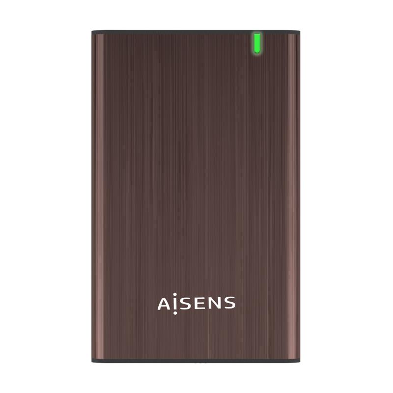 Aisens Caja Externa 2.5? para Discos Duros 9.5mm SATA I, II y III a USB 3.0/USB 3.1 GEN1 - Color Marrón