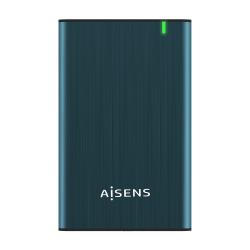 Aisens Caja Externa 2.5? para Discos Duros 9.5mm SATA I, II y III a USB 3.0/USB 3.1 GEN1 - Color Azul Pacifico