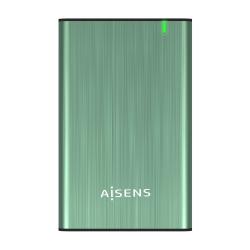 Aisens Caja Externa 2.5? para Discos Duros 9.5mm SATA I, II y III a USB 3.0/USB 3.1 GEN1 - Color Verde Primavera