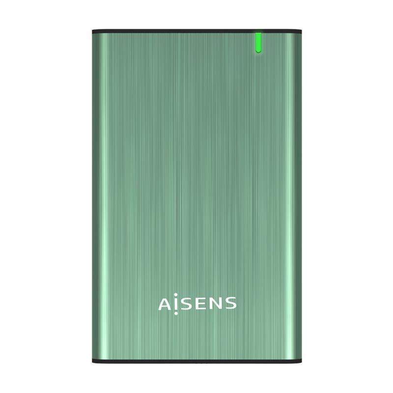 Aisens Caja Externa 2.5? para Discos Duros 9.5mm SATA I, II y III a USB 3.0/USB 3.1 GEN1 - Color Verde Primavera