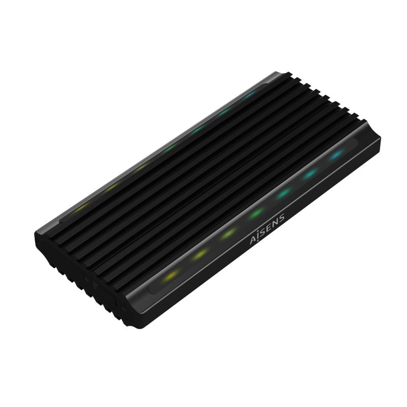 Aisens Caja Externa M.2 (NGFF) para SSD M.2 SATA/NVME a USB3.1 GEN2 - Color Negro