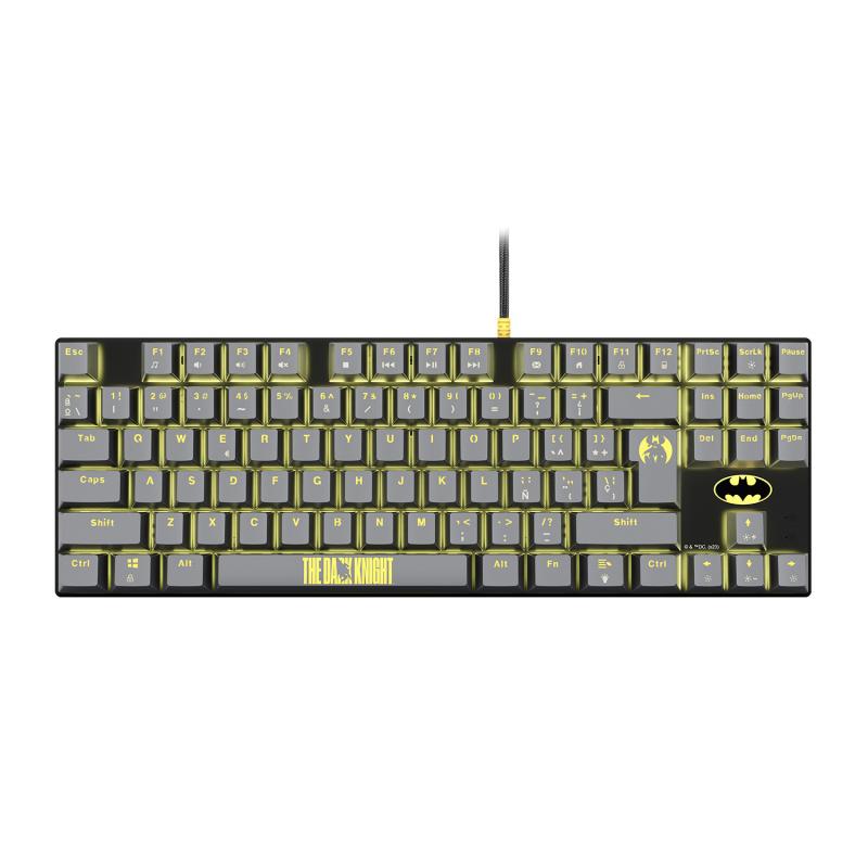 FR-TEC Teclado Mecanico Gaming TKL Batman - Retroiluminacion - Anti-Ghosting - Cable Trenzado 1.8m - Compatible con PC, Mac, Ps5